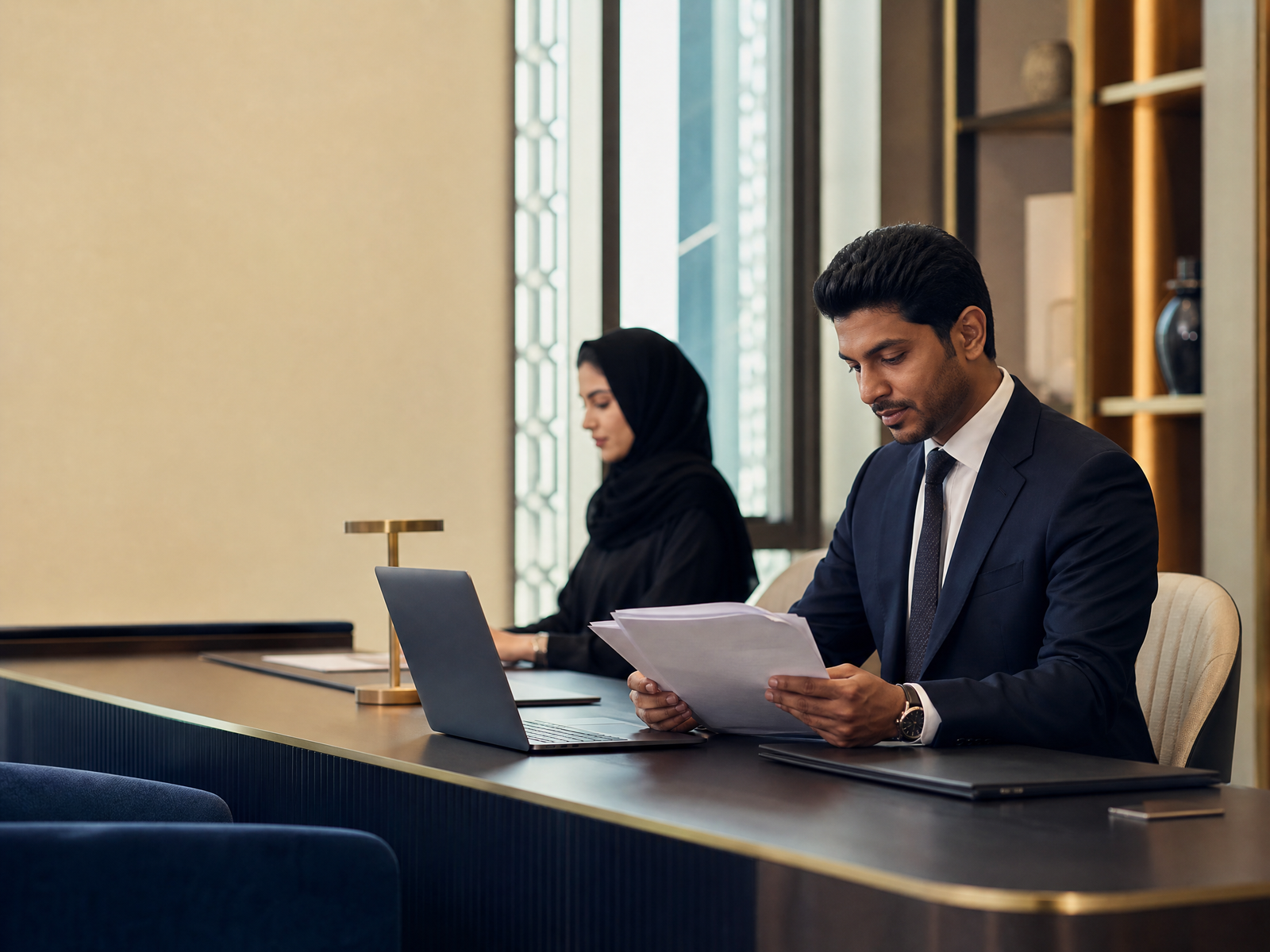 Professional client-support desk at R K Best Doha service office